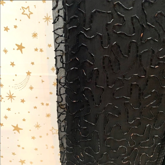 Vintage | Full Length Sequin Beaded Black Dress - Picture 6 of 8